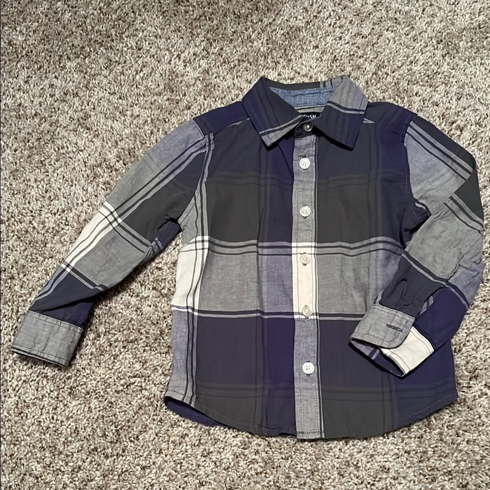 Toddler Boy Plaid Long Sleeve Button Down